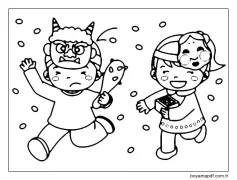 Japa Neşe Setsubun Boyama Sayfası