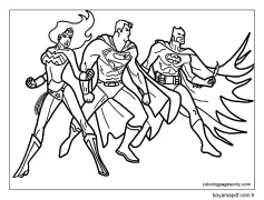 Justice League'i kolay çiz Boyama Sayfası