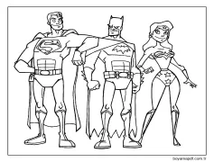 Justice League Üçlüsünü çiz Boyama Sayfası