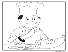Kabak Dilimleme Pişirmek Boyama Sayfası