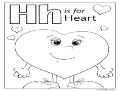 Kalp Harfi H Boyama Sayfası