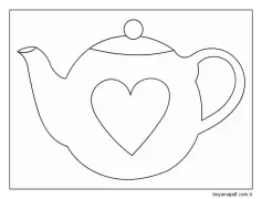 Kalpli Çaydanlık Çizimi Boyama Sayfası