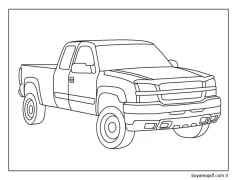 Kamyonet Çizimi Boyama Sayfası