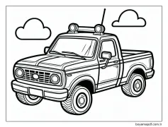 Kamyonet Tipi Araç Çizimleri Boyama Sayfası