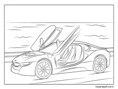 Kapıları açık BMW Boyama Sayfası