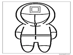 Kare Kızıl Muhafız Üniforma Chibi Boyama Sayfası