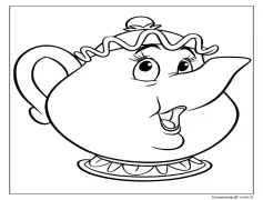 Karikatür Çaydanlık çiz Boyama Sayfası