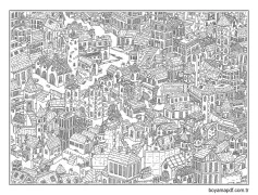 Karmaşık bir şehir Boyama Sayfası