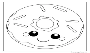 Kawaii Donut Boyama Sayfası