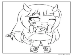 Kawaii kızı Gacha Life Boyama Sayfası