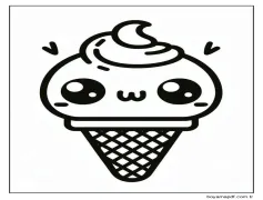 Kawaii Yemek 2 Boyama Sayfası