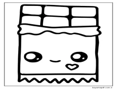 Kawaii Yemek çocuklar için basit Boyama Sayfası