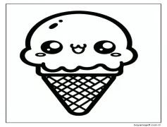 Kawaii Yemek ücretsiz basit Boyama Sayfası