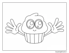 Kawaii Yemek yazdırılabilir basit Boyama Sayfası