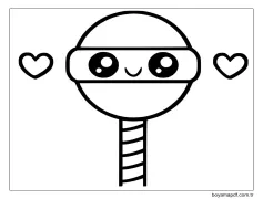 Kawaii Yemek yazdırılabilir temel Boyama Sayfası