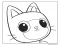 Kedi yüz Sevimli Boyama Sayfası