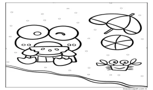 Keroppi Ücretsiz Boyama Sayfası