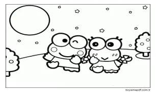 Keroppi Yazdırma Boyama Sayfası