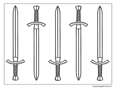 Kılıç (5) Boyama Sayfası