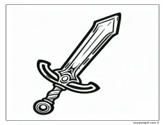 Kılıç Görseli Boyama Sayfası