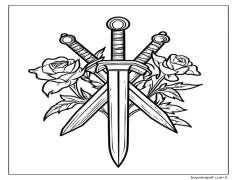 Kılıç Ücretsiz Boyama Sayfası