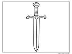 Kılıç Yazdırılabilir Boyama Sayfası