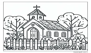 Kilise (4) Boyama Sayfası