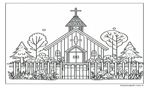 Kilise (5) Boyama Sayfası
