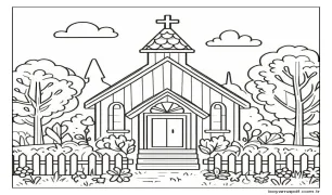 Kilise (6) Boyama Sayfası