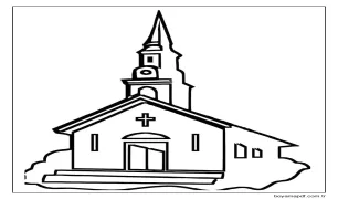 Kilise Ücretsiz Resmi Boyama Sayfası