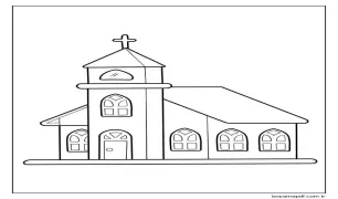Kilise Yazdırılabilir Ücretsiz Boyama Sayfası
