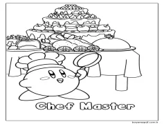 Kirby Usta Aşçı Boyama Sayfası