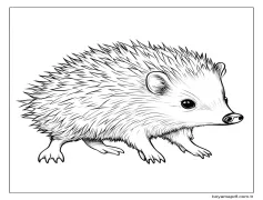 Kirpi 3'i çiz Boyama Sayfası