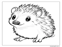 Kirpi 5'i çiz Boyama Sayfası