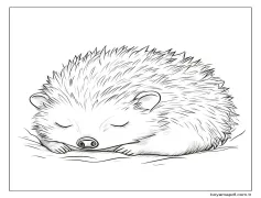 Kirpi 8'i çiz Boyama Sayfası