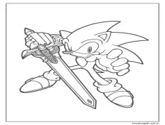 Kirpi Sonic Ve Kılıç Boyama Sayfası