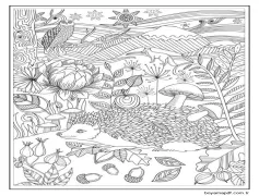 Kirpi Ve Hayvanlar Boyama Sayfası