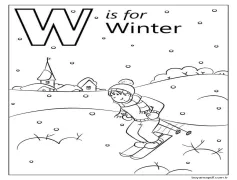 Kış Harfi W Boyama Sayfası