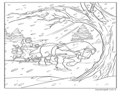 Kışın Güzel Boyama Sayfası