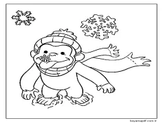 Kışın Meraklı George Boyama Sayfası