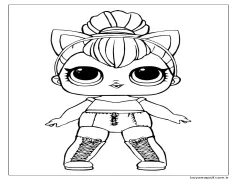 Kitty Kraliçe Lol Bebek Boyama Sayfası