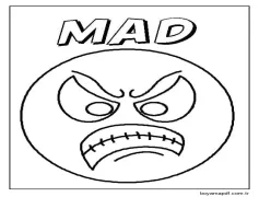 Kızgın Boyama Sayfaları Duygular Boyama Sayfası