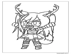 Kızgın kız Gacha Life Boyama Sayfası