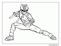 Kızıl Rangers Orman Öfkesi Boyama Sayfası