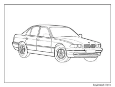 Klasik BMW arabası Boyama Sayfası