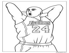 Kobe Bryant Çocuklar İçin Boyama Sayfası