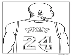 Kobe Bryant Ücretsiz Resim Boyama Sayfası