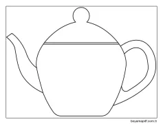 Kolay Çaydanlık Çizimi Boyama Sayfası