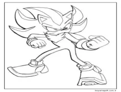 Kolay Çizim Shadow Sonic Boyama Sayfası