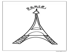 Kolay Eyfel Kulesi Boyama Sayfası